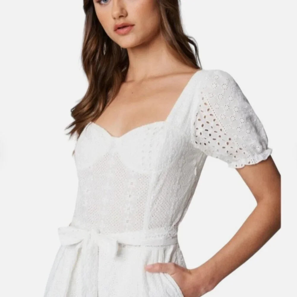 NWT Blank NYC White Eyelet Romper in Downtown Vibes